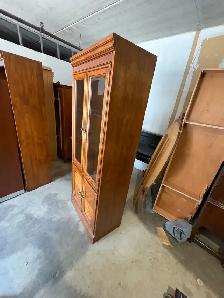 Free delivery used Oak China Cabinet with Glass Doors - Photo 5