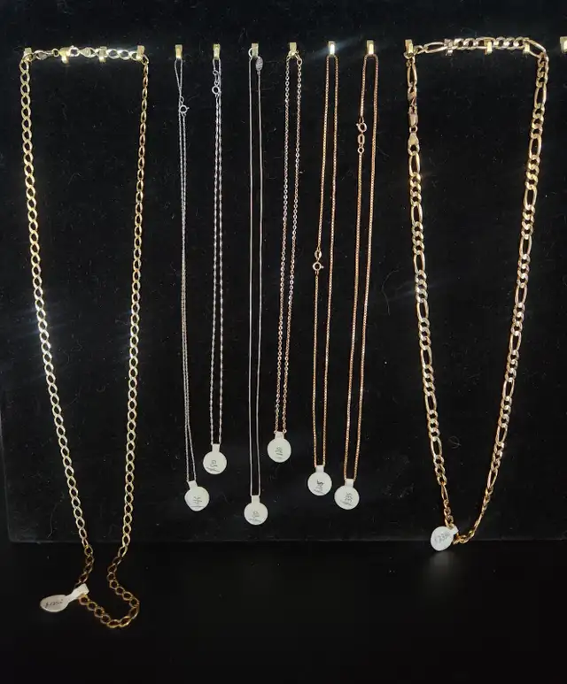 10k Solid Gold Chain Necklaces - Variety of Styles / Lengths (8)