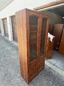 Free delivery used Wooden Display Cabinet with Glass Doors - Photo 3