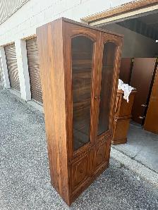 Free delivery used Wooden Display Cabinet with Glass Doors - Photo 6