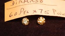 Diamand (2) Rond 75 Points et 60 points  Blanc couleur ( H  )