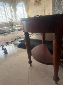 Table console demi-lune en bois - Photo 2