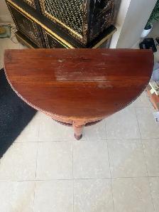 Table console demi-lune en bois - Photo 4