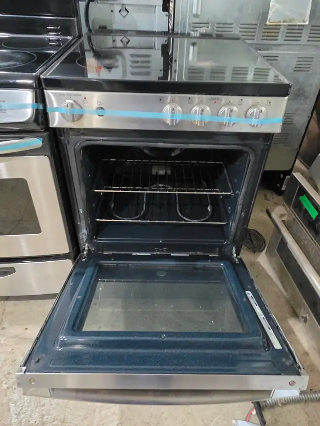 GE 24' Stainless Steel Slide-in Electric Glass Top Stove Oven