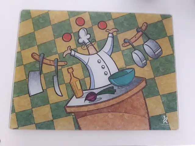 1NAPPERON EN VERRE GOURMET 12'x16' POUR TABLE DE CUISINE: $10.00