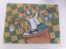1NAPPERON EN VERRE GOURMET 12'x16' POUR TABLE DE CUISINE: $10.00