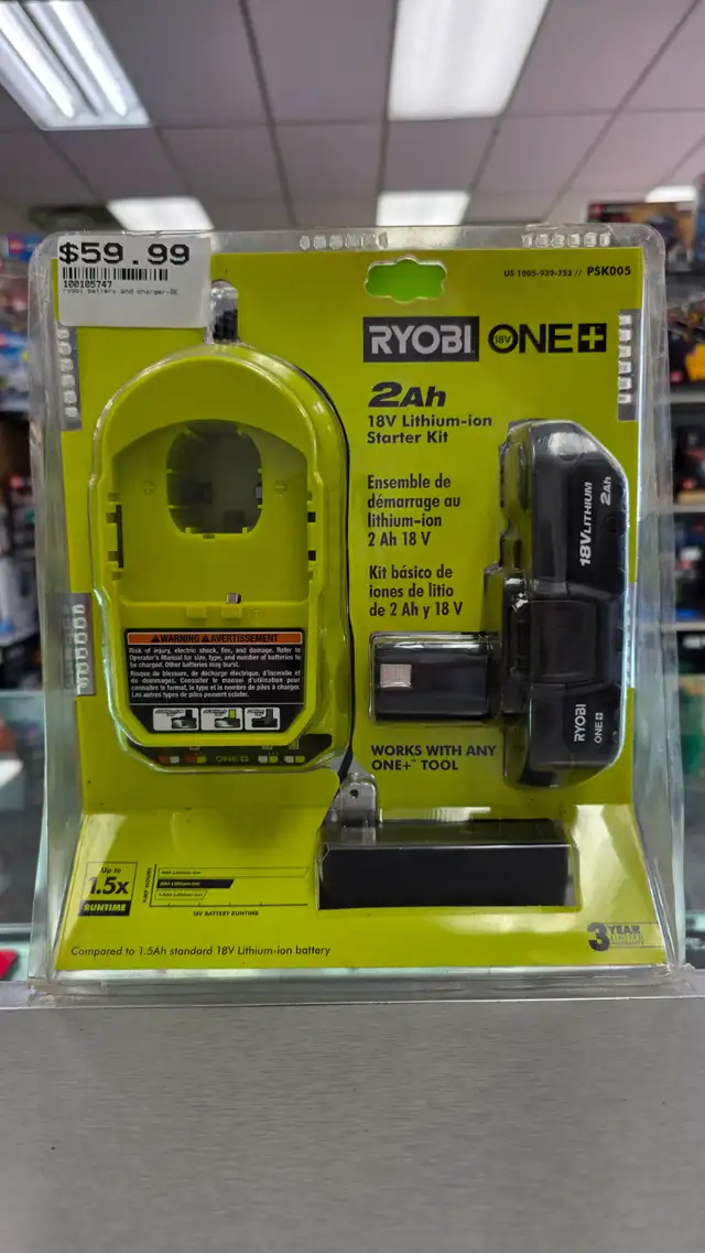 RYOBI 2Ah 18v  Lithium-ion Starter Kit PSK005 - BRAND NEW