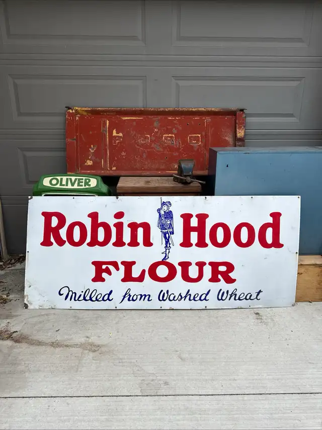 Vintage Porcelain Sign Robin Hood Flour