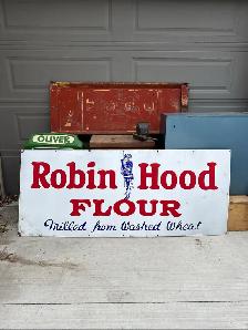 Vintage Porcelain Sign Robin Hood Flour