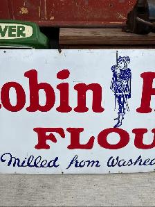 Vintage Porcelain Sign Robin Hood Flour - Photo 3