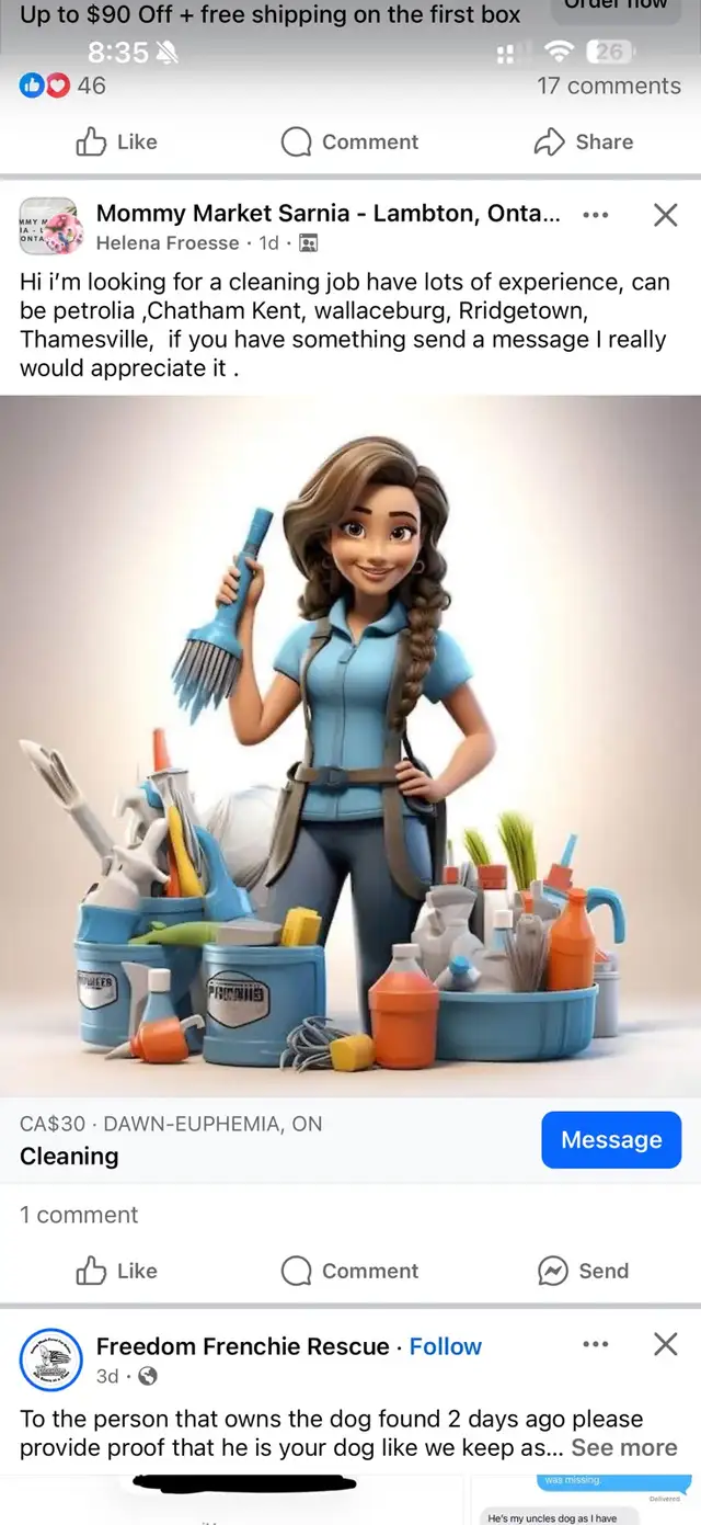 Hiring Cleaners! Sarnia Lambton Area!