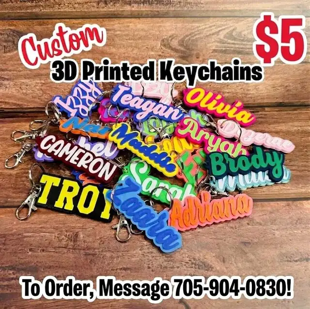Custom 3D Printed Name Keychains ($5 Each)