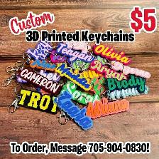 Custom 3D Printed Name Keychains ($5 Each)