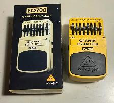 Behringer EQ700 7-band graphic equalizer guitar pedal.