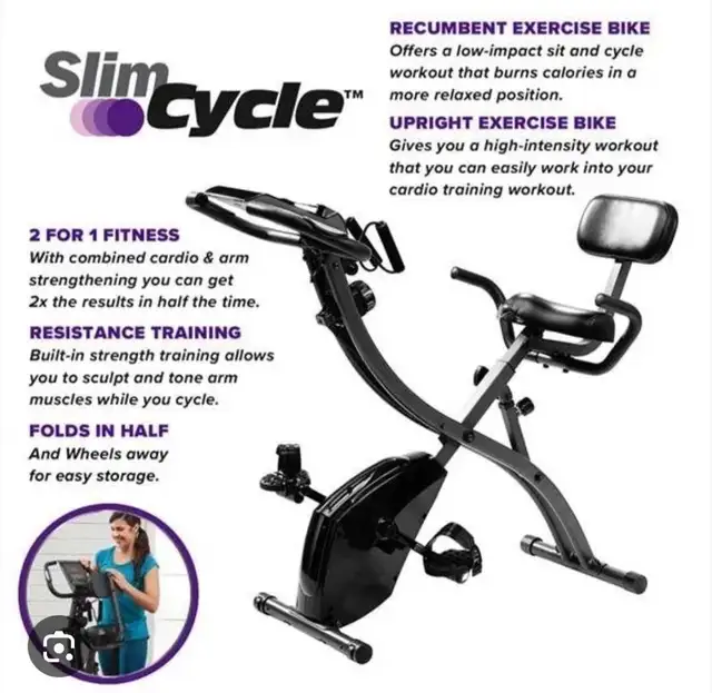 2 in 1 Slim Cycle Stationary Bike