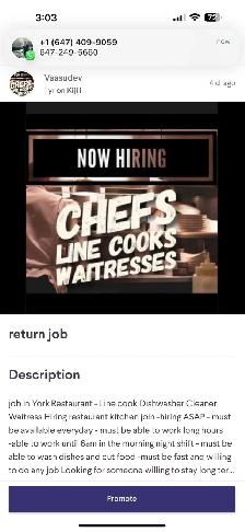 RESTAURANT JOB