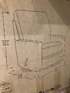 True Innovations Manual Grey Fabric Recliner Swivel Glider. - Photo 2