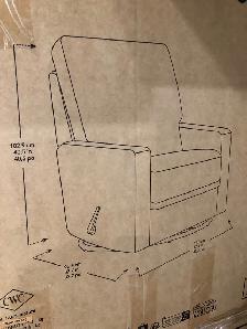 True Innovations Manual Grey Fabric Recliner Swivel Glider. - Photo 3