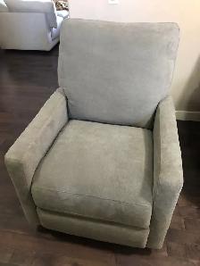 True Innovations Manual Grey Fabric Recliner Swivel Glider. - Photo 4