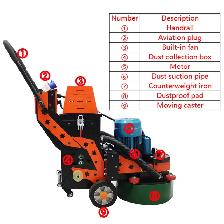 6Head Hand-push Cement Ground Grinder Dust-free Grinding 239843 - Photo 4