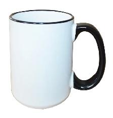 1pc 15oz Ceramic Rim Inner Handle Two-Tone Mug Heat Press 001445 - Photo 4