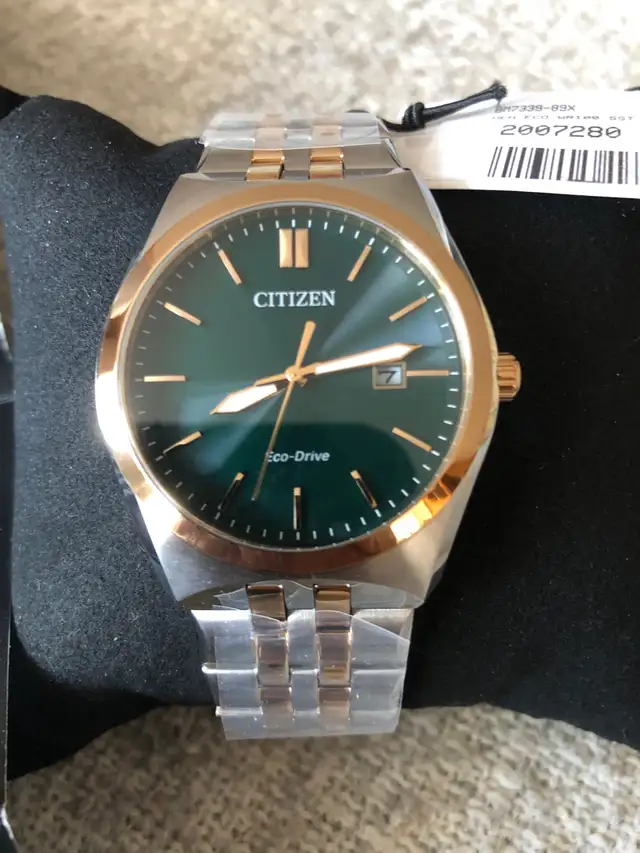 Brand new men’s Citizen Eco Drive Corso Green Dial 40 mm.