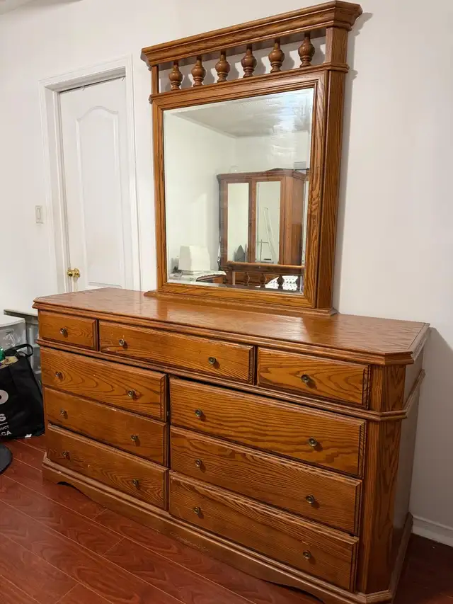 Wooden Dresser with Mirror - Selling ASAP!