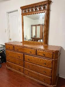 Wooden Dresser with Mirror - Selling ASAP!