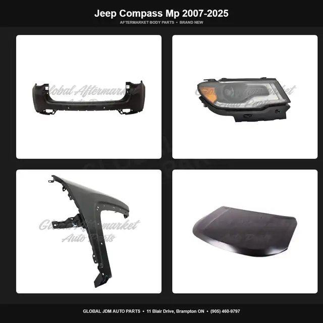 Jeep Compass Mp 2007-2025 Bumper Grille Absorber Mirror Hood