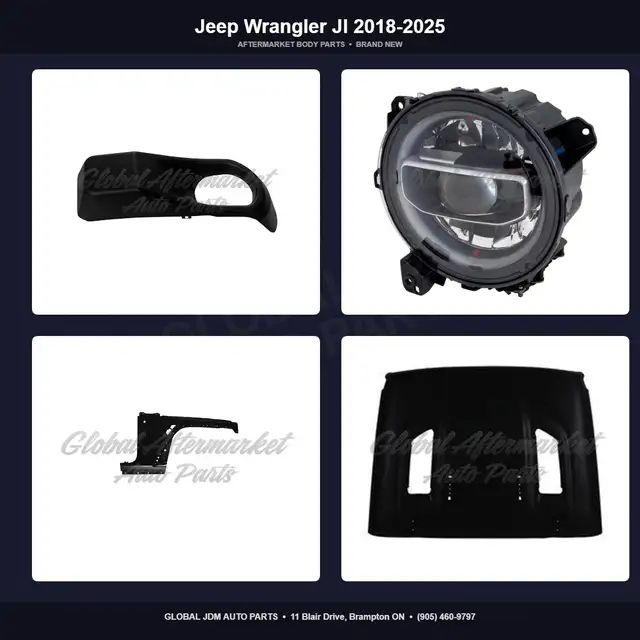 Jeep Wrangler Jl 2018-2025 Fender Grille Mirror Bumper Hood