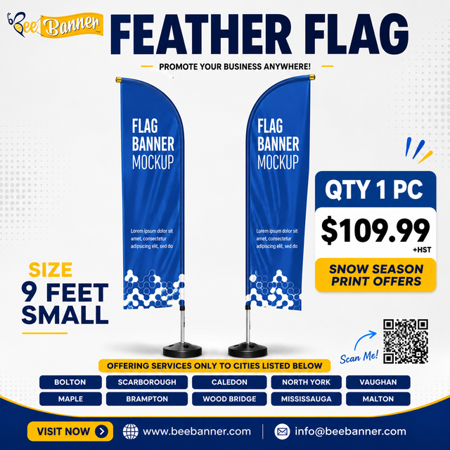 Custom Feather Flags & Promotional Flags | 9 FT Advertising Flag