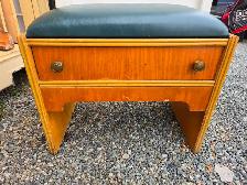 Vintage Vanity Bench with Drawer