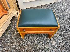Vintage Vanity Bench with Drawer - Photo 2
