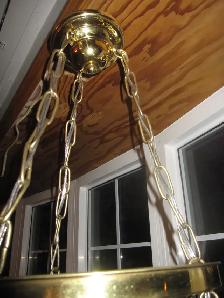 1940s 3 LIGHT BRASS PAN CEILING FIXTURE NEW SOCKETS & REWIRED - Photo 4