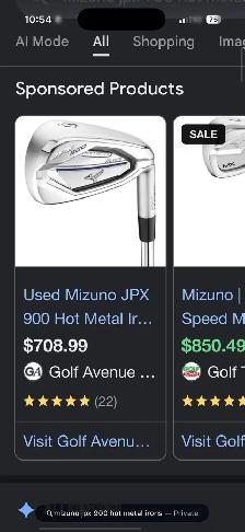 Mizuno JPX 900 "Hot Metal" RH Iron set