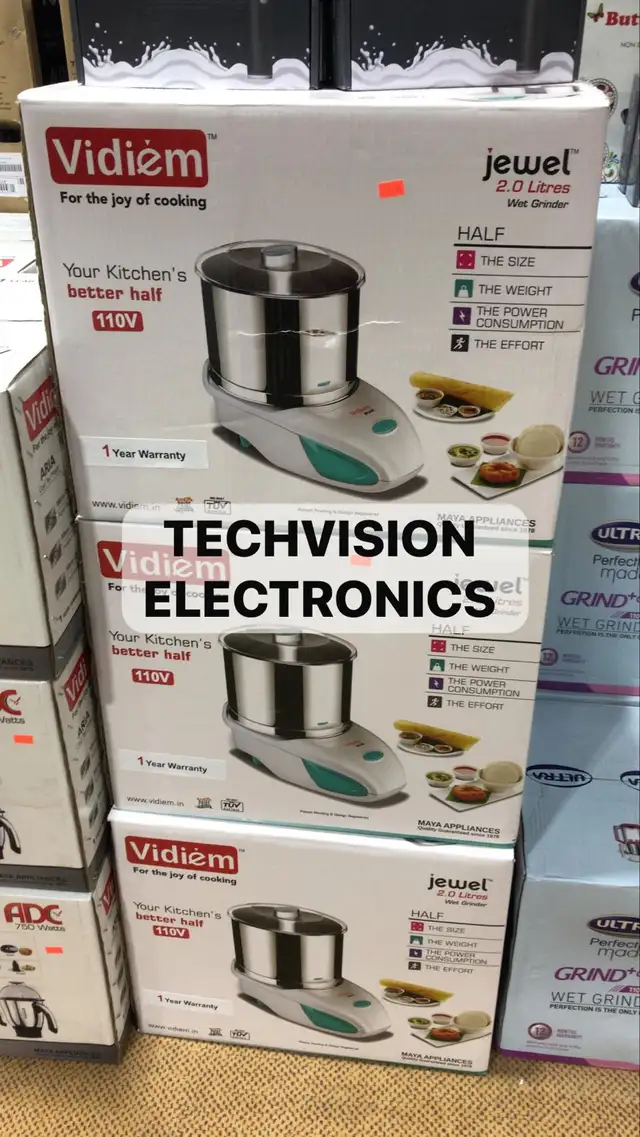 VIDIEM JEWEL 2.0 L WET GRINDER STAINLESS S DRUM, STONE ROLLERS