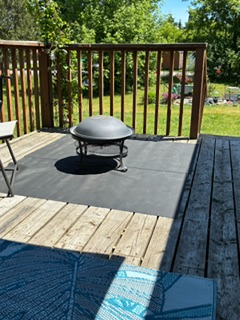 MOVING SALE - deck fire bowl and mats