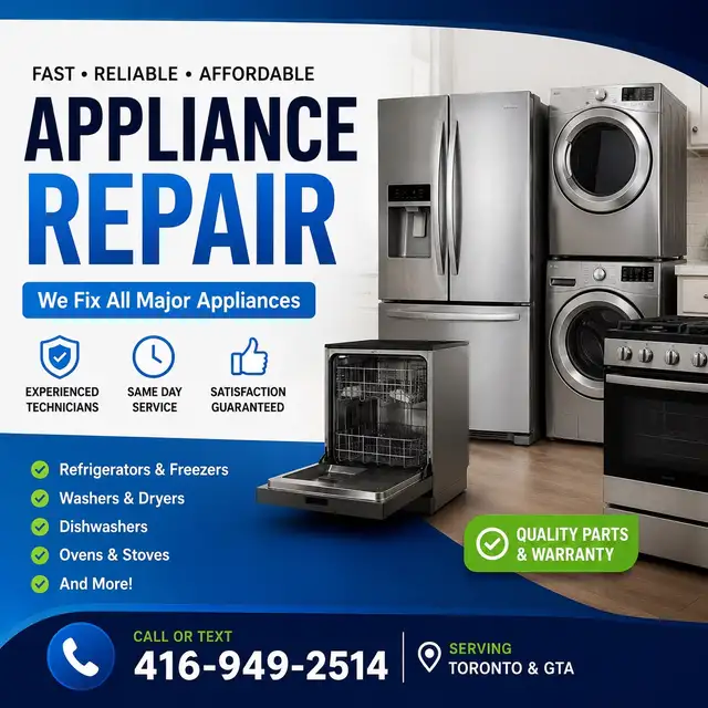 Appliance Repair | Fridge • Washer • Dryer | Same Day Service