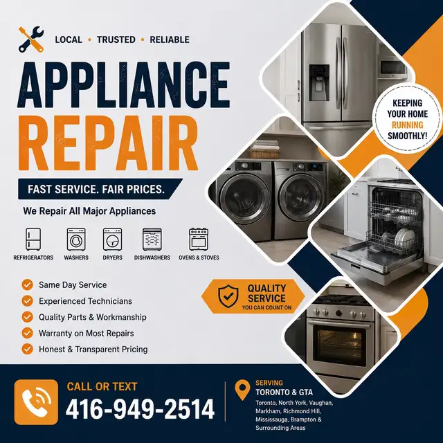 Need Appliance Repair? Call Today – 416-949-2514