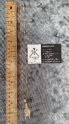 10 yellow gold chain & pendant - Photo 8