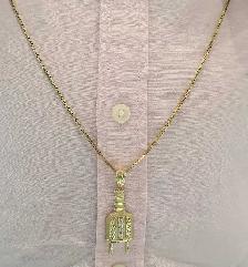 10 yellow gold chain & pendant - Photo 9