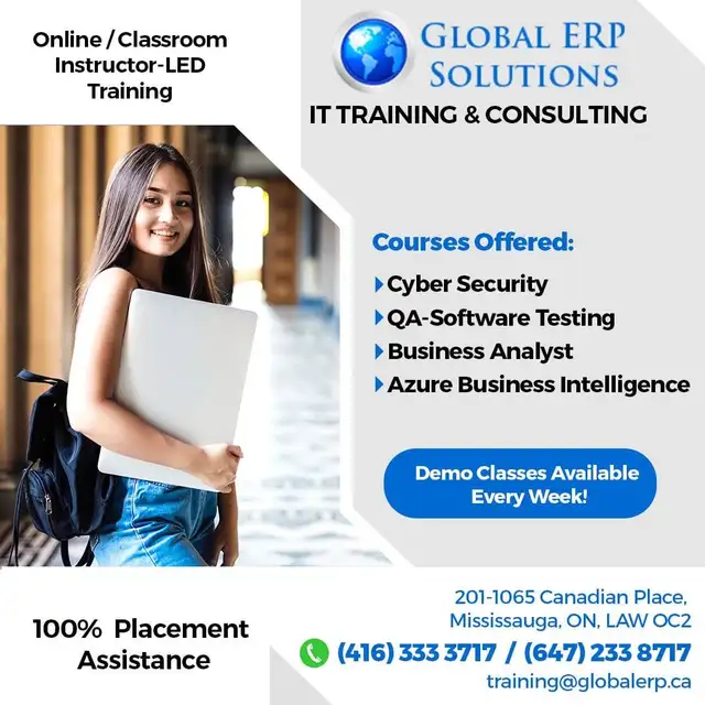 Integration, Data Analysis, QA, BA, Cybersecurity Training