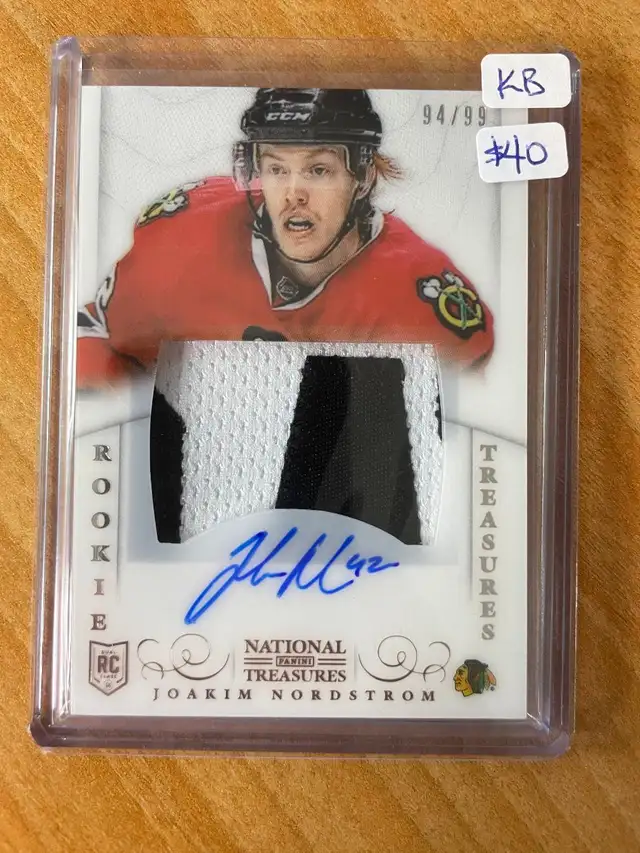 2013-14 Panini National Treasures 168 Joakim Nordstrom JSY AU RC
