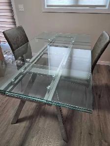 Glass Table with 6 Chairs