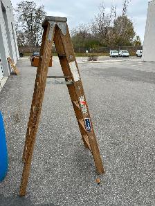 Vintage wooden ladder for décor purposes 10ft tall and 6 ft.