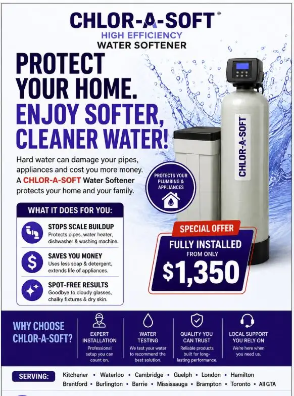 WATER SOFTENER CHLOR-A-SOFT  WATER SOFTENER INSTALLED