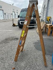 Vintage wooden ladder for décor purposes 10ft tall and 6 ft.