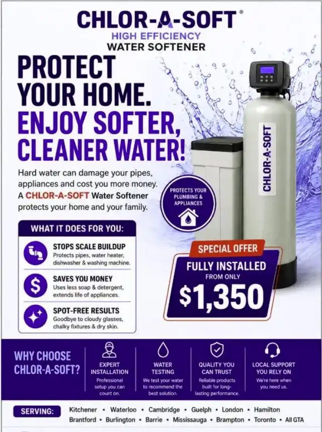 WATER SOFTENER WATER SOFTENER CHLOR-A-SOFT® WATER SOFTENER