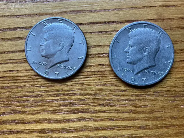 2. 1971 U.S.A. John F. Kennedy Half Dollar Liberty Coins !