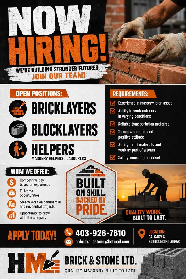 Bricklayer needed